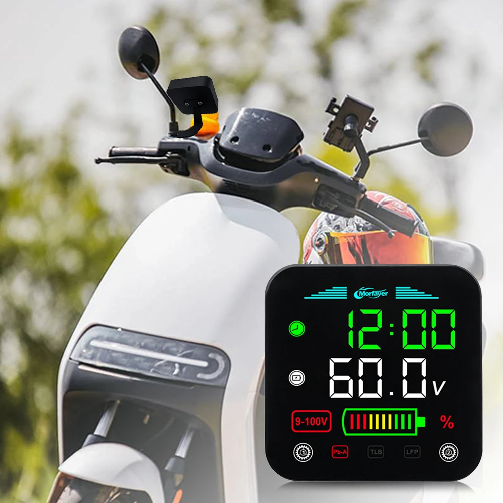 9-100V Battery Capacity Indicator LCD Display Voltage Gauge Battery Meter Time Power Indicator Fit for Lithium Li-ion Acid Lead