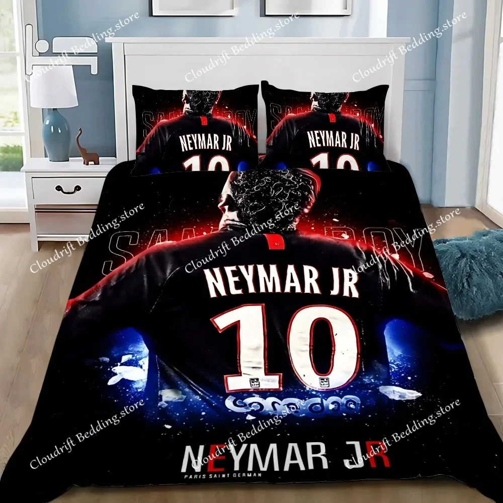 

Game Football Star Neymars Duvet Cover Pillowcase Bedding Set Adult Boy Girl Bedroom Decoration Children Gift Single Double Size
