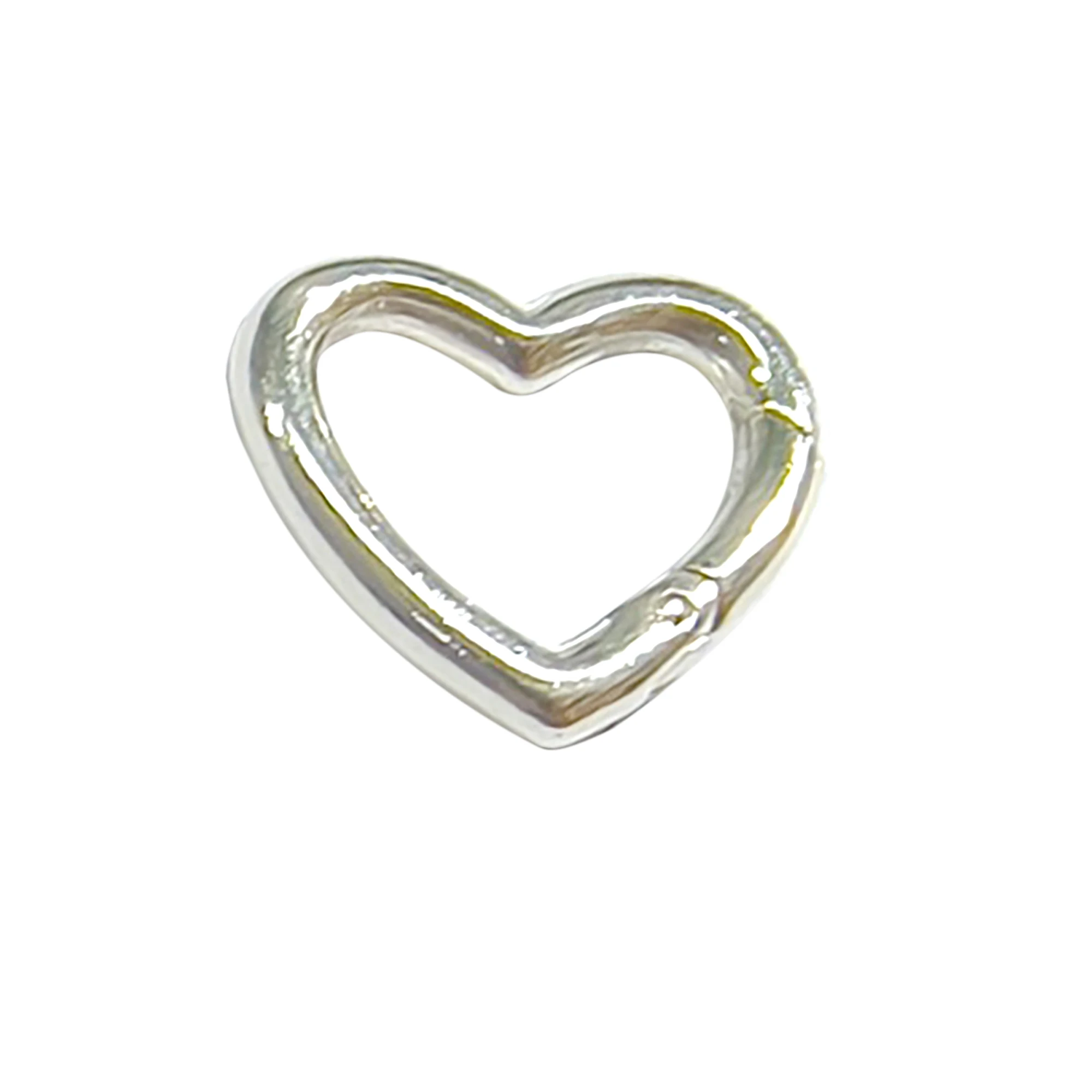stylish Korea Small Sterling silver 925 heart square triangle snap spring load clasp chain Pearl necklace bangle DIY