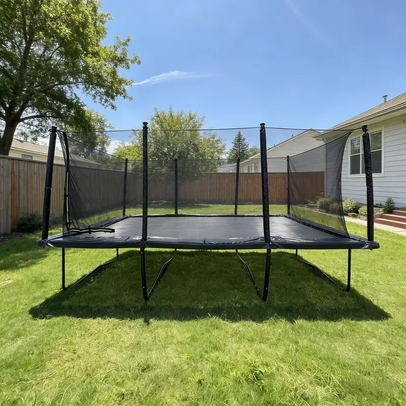 Factory 13x18ft Outdoor Playground Garden Park Fitness Elastic Bed Rectangle Kids Children Rectangle Trampoline with Safety