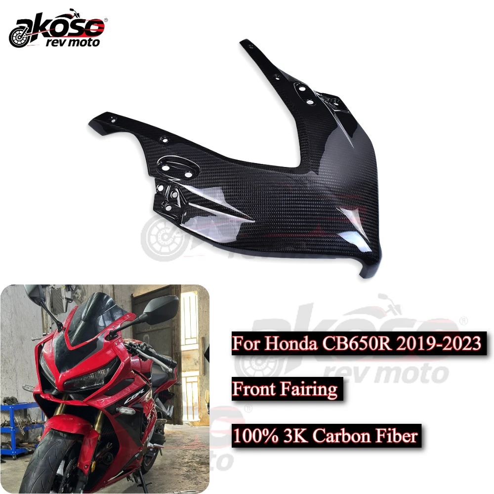 

Front Fairing Panel Plate Kit For Honda CB650R 2019-2023 Motorcycle Accessories Real Carbon Fiber Front Cowling Parts Supplies