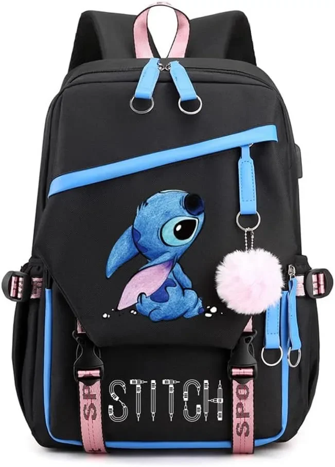 New Disney cartoon Stitch New Kids Backpack Mini Schoolbag Girls and Boys Cute Shoulder Bag