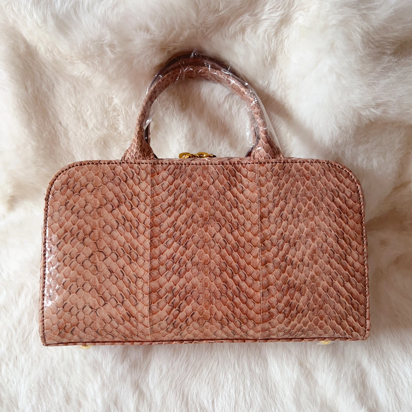 

2025 New Snake Leather Women's Handbag Fashon Size 26cm Large Capacity Lady Hand-held Bag Genuine Leather Bowling Bag 45