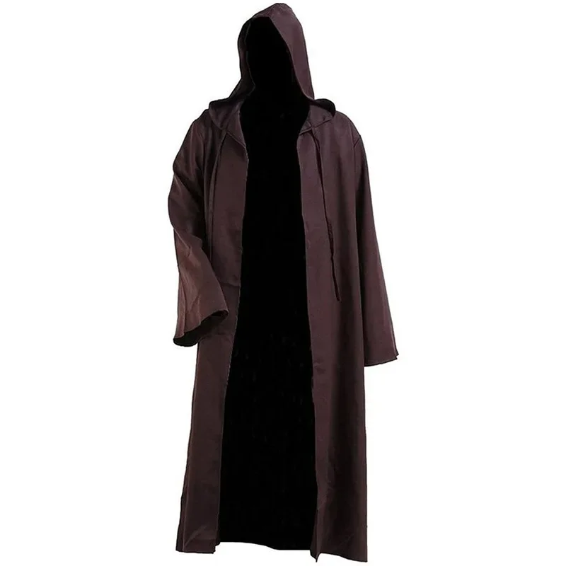 

Men Halloween Clothing Kids Medieval Tunic Hooded Robe Cloak Knight Cosplay Costume Wizard Vampire Robe Monk Fancy