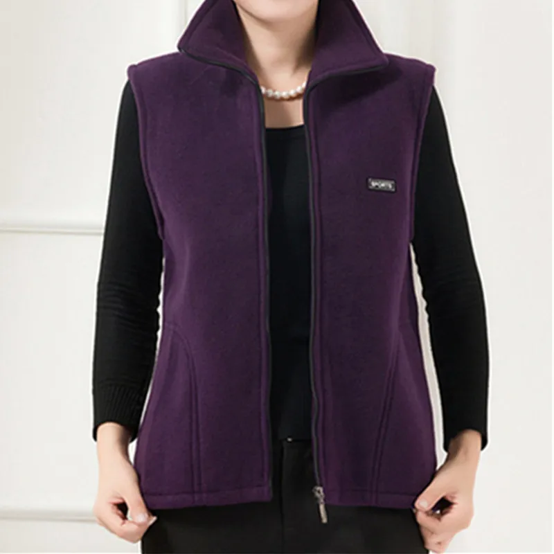 2022 New Fleece Women Vests Autumn Loose  Sleeveless Jacket Ladies Fashion Zipper Casual Waistcoat Female