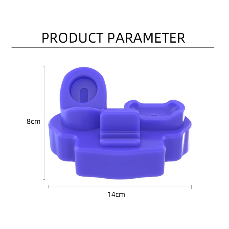 スマートウォッチ用シリコン充電スタンド、スリーインワン、快適、大規模、フレキシブル、モバイルアクセサリー、ベースホルダー、ブルー