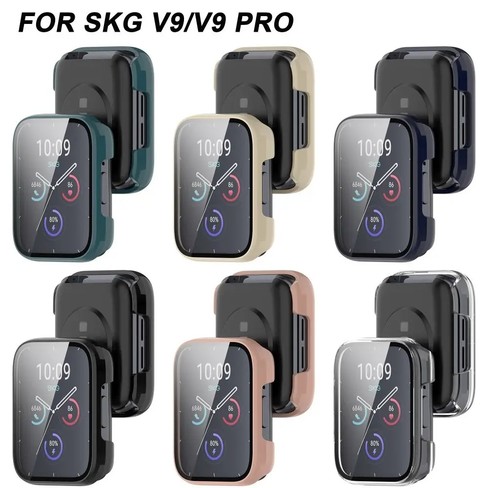 Новый защитный чехол для ПК + закаленный, с защитой от царапин, полное покрытие, защитная пленка для экрана, аксессуары, чехол для умных часов для SKG V9/V9 Pro