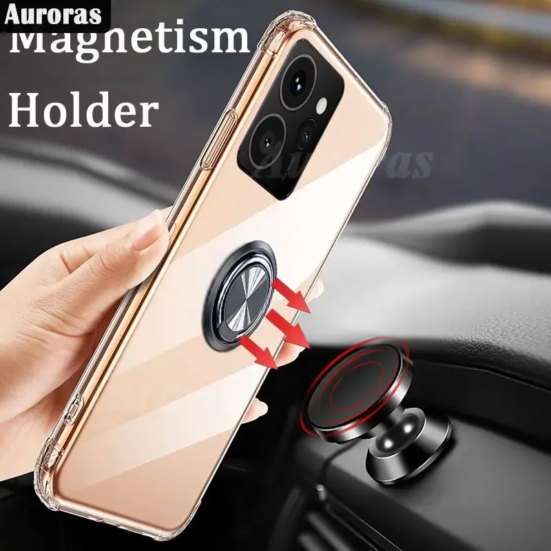 Clear Case For HMD Skyline Pulse Pro Magnetic Ring Airbag Shockproof Soft Shell For Nokia HMD Pulse Plus Pro hmd  Phone Cover