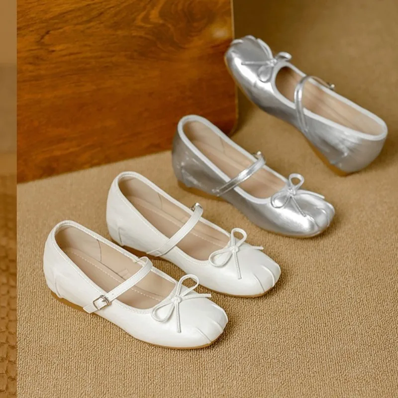 

New Womens Mary Jane Shoes Sweet Lolita Casual Shoes for Woman French Flat Shoe Height Increase 5CM Designer Shoes Zapatos Mujer