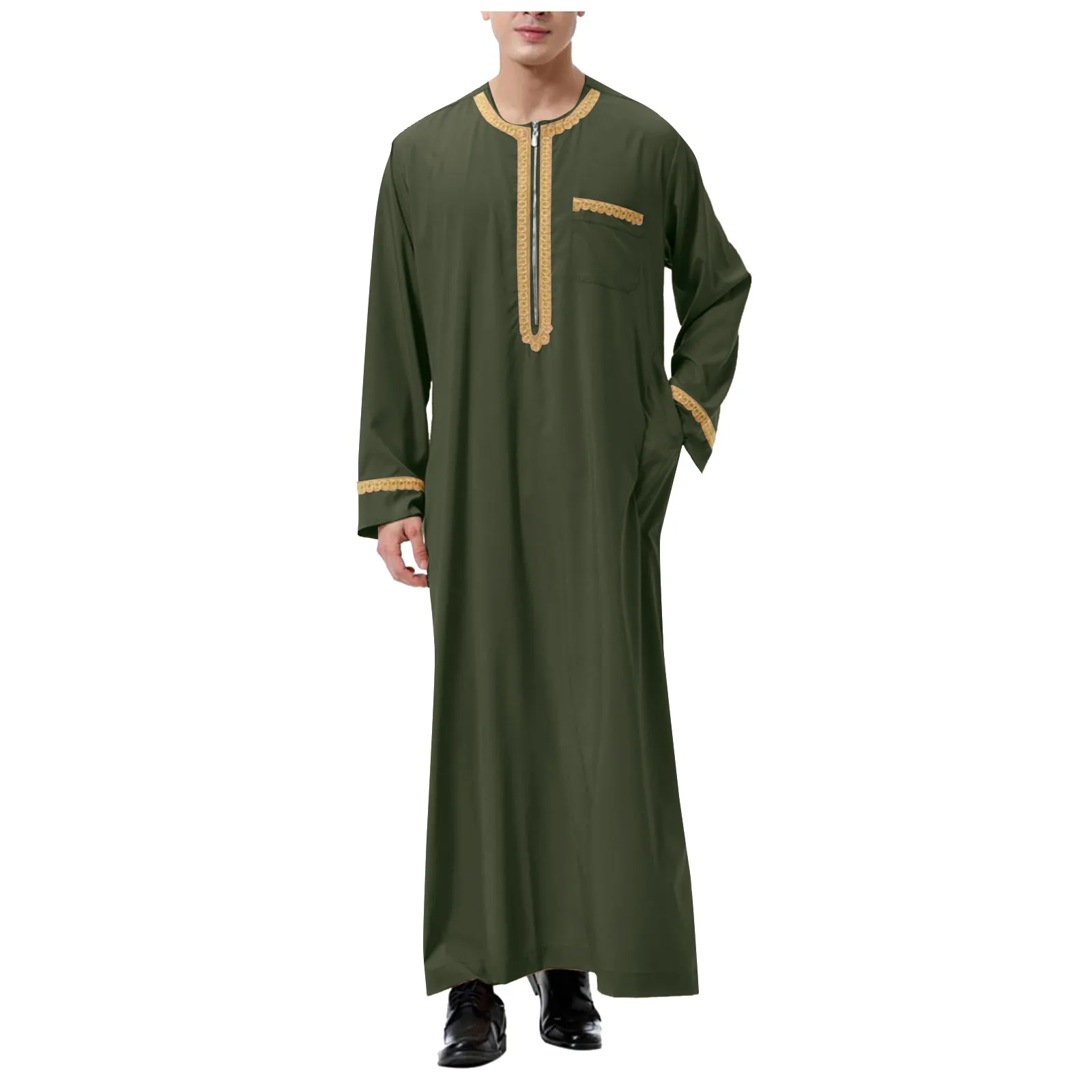 Abaya muzułmańska odzież męska Islam sukienki moda Kaftan Pakistan Caftan Saudi Arabia Jubba Thobe Moroccan Dubai Musulman 2024 nowość