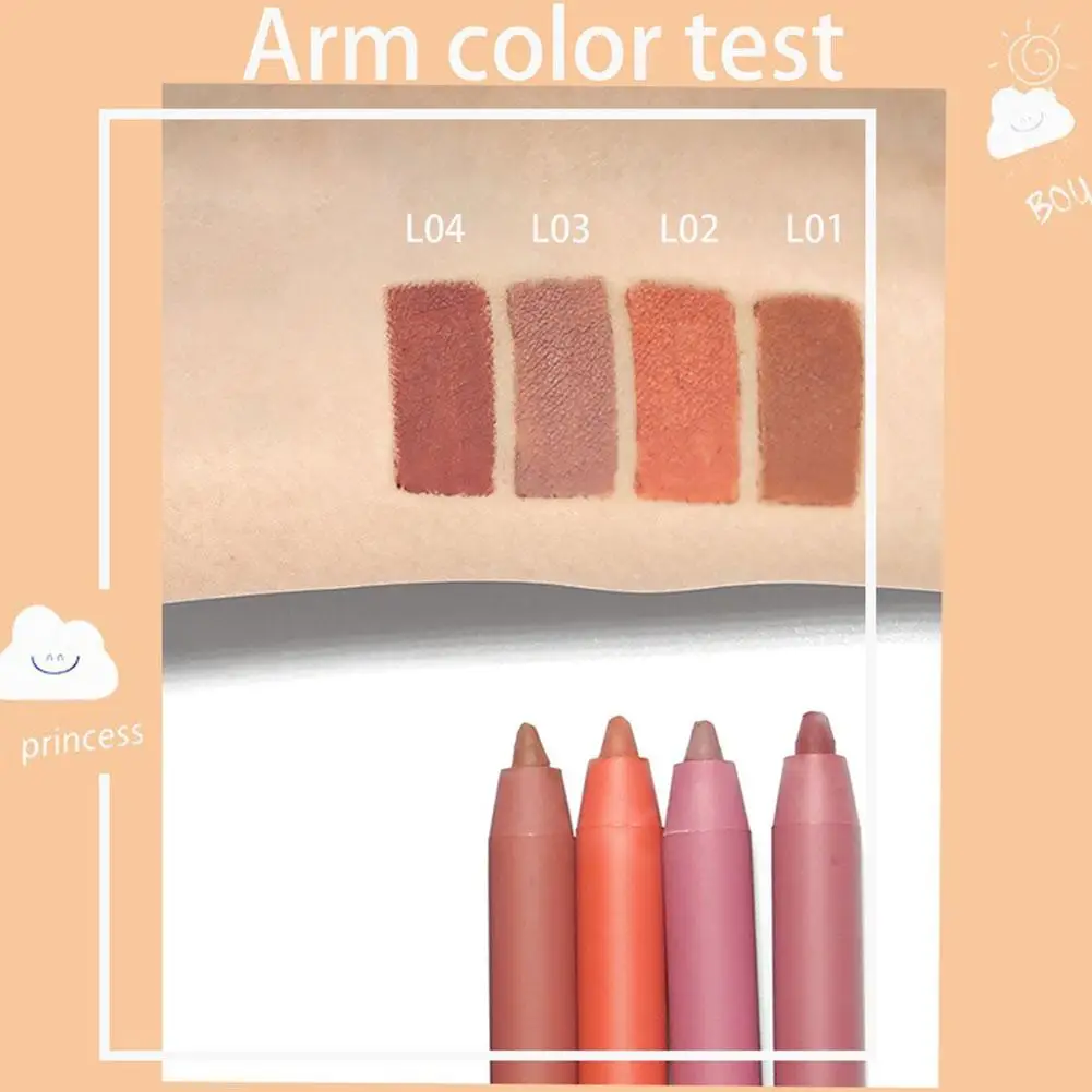 Lanbena 12 Kleur Make-Up Matte Nude Fluwelen Lippenstift Pen Lipliner Met Puntenslijper Waterdichte Langdurige Lippenstift Vrouw Cosmetica