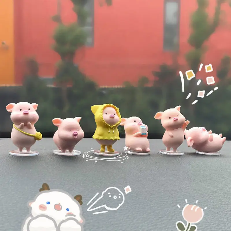 Cute Piggy Car Decoration Car Center Console Creative Personality Car Decoration Supplies Car Decoration Goddess Model