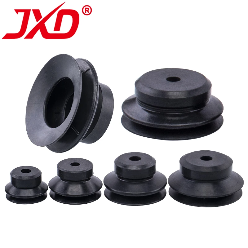 JXD CONVUM PJG Series 4/6/8/10/15/25/30/35/40/50 MM Double Layer Round White Silicone Black NBR Mini Vacuum Suction Cup Sucker