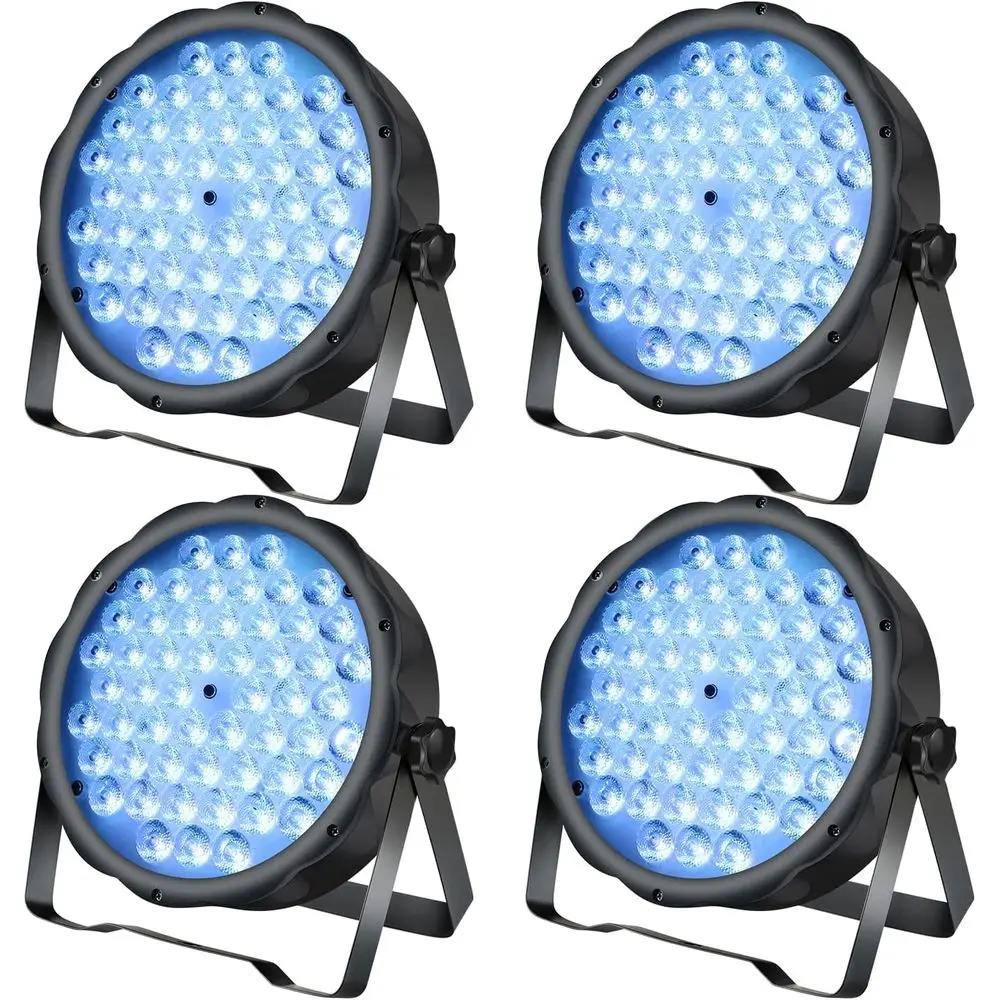 

BETOPPER LED Par Lights 54 x 1.5W, RGB Stage Lights DMX DJ Lighting Sound ted with Stand, Strobe Light & Wash Par Lighting DMX o