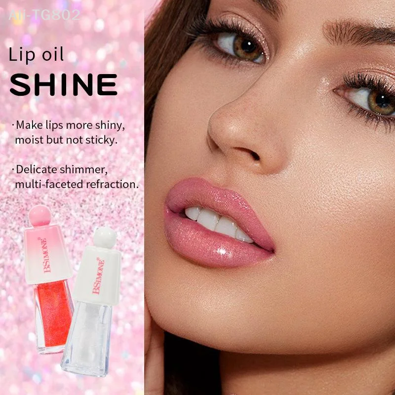 1Pc BSIMONE Hydrating Lip Gloss Plump Lip Oil Non-Sticky Moisturizer with Big Brush Head Natural Lip Care Tint