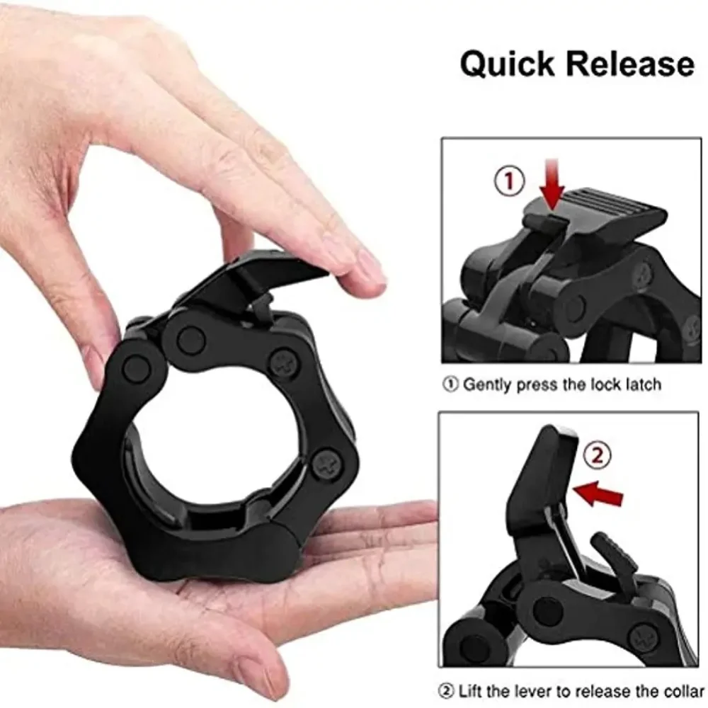 25/50mm Spinlock Barbell Collars Quick Release Barbell Clamps Weight Bar Clips for Weightlifting and Strength Training Clamp Spr