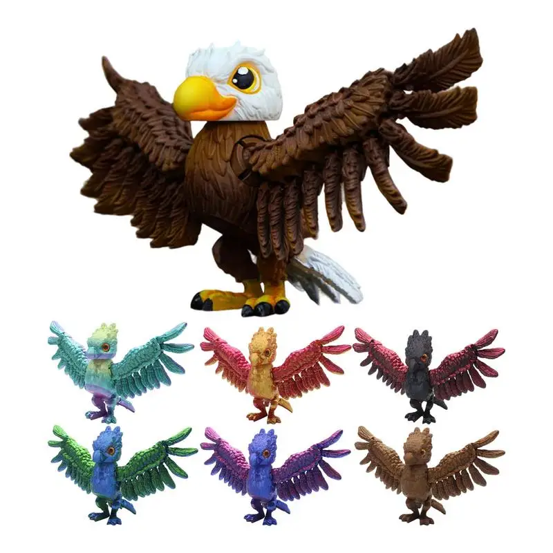 

Eagle Statues 3D Printed Novelty Eagle Action Figures With Movable Joint Realistic Eagle Sculpture Figurines For Home Decoration