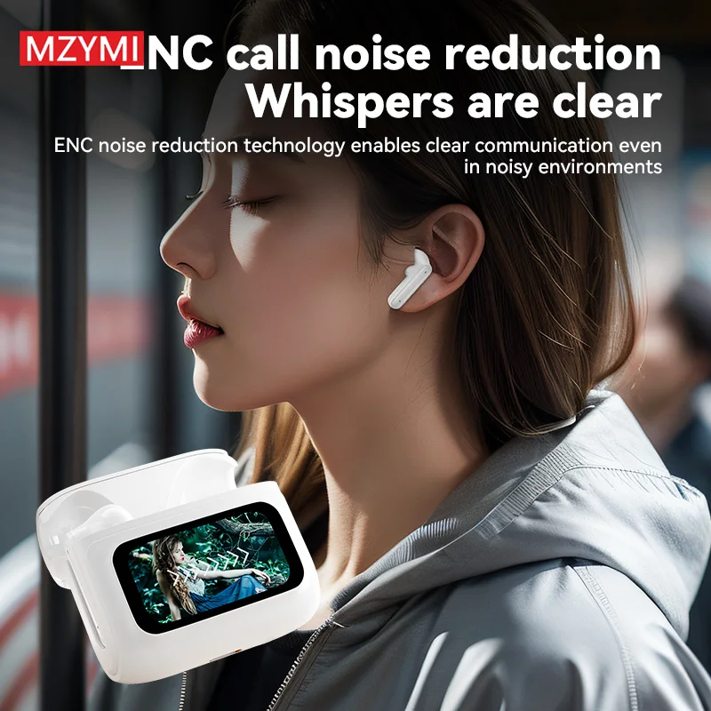 MZYMI-auriculares inalámbricos E20 Pro, cascos con Bluetooth 5,4, ANC, reducción de ruido, intrauditivos, estéreo, deportivos, impermeables