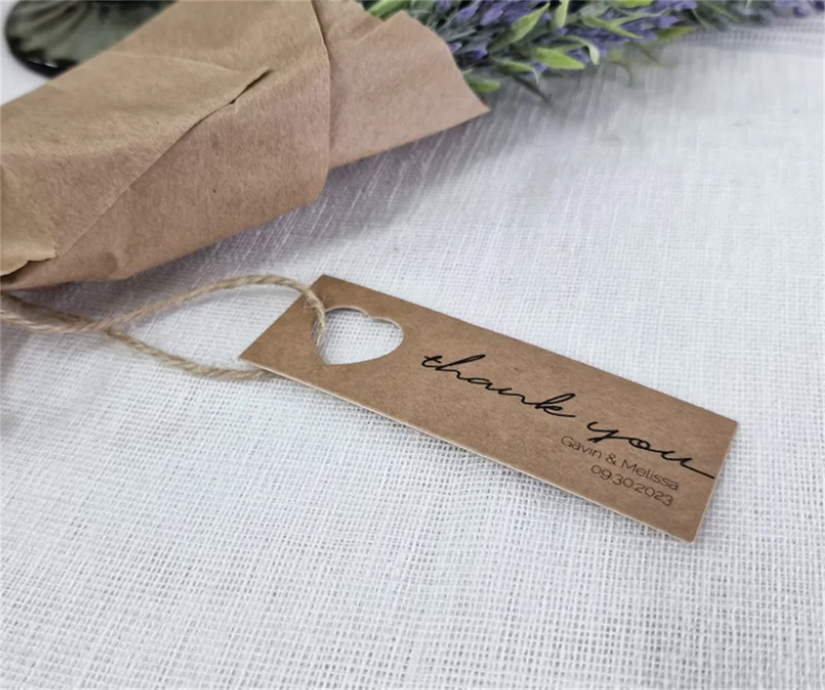 50pcs Thank You \ Grazie \ Merci \ Gracias \ Vielen Dank – Personalized TAGS for table decor at weddings