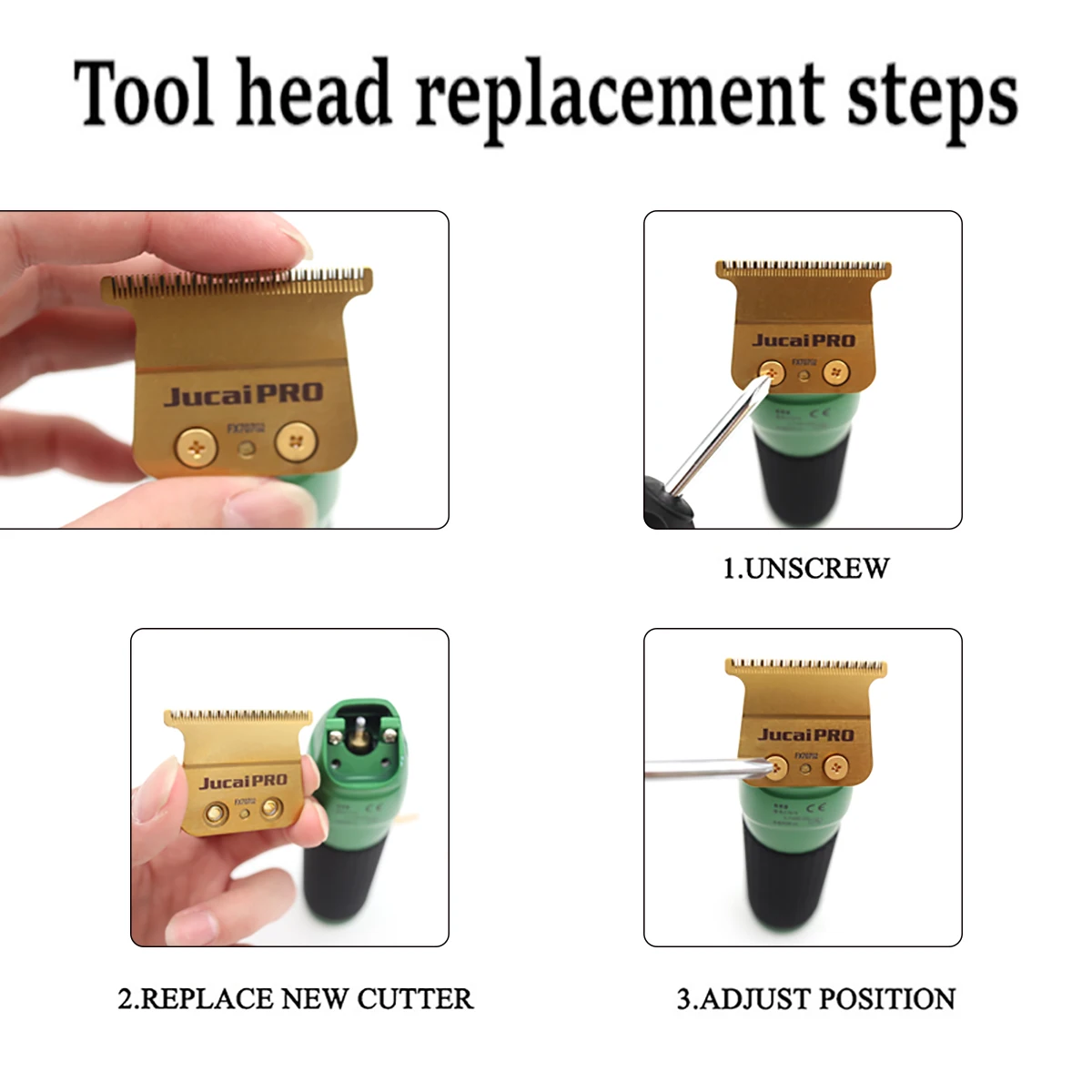 شفرة بديلة أصلية لـ JUCAI PRO F7878 ماكينة قص الشعر الاحترافية ماكينة حلاقة من التيتانيوم