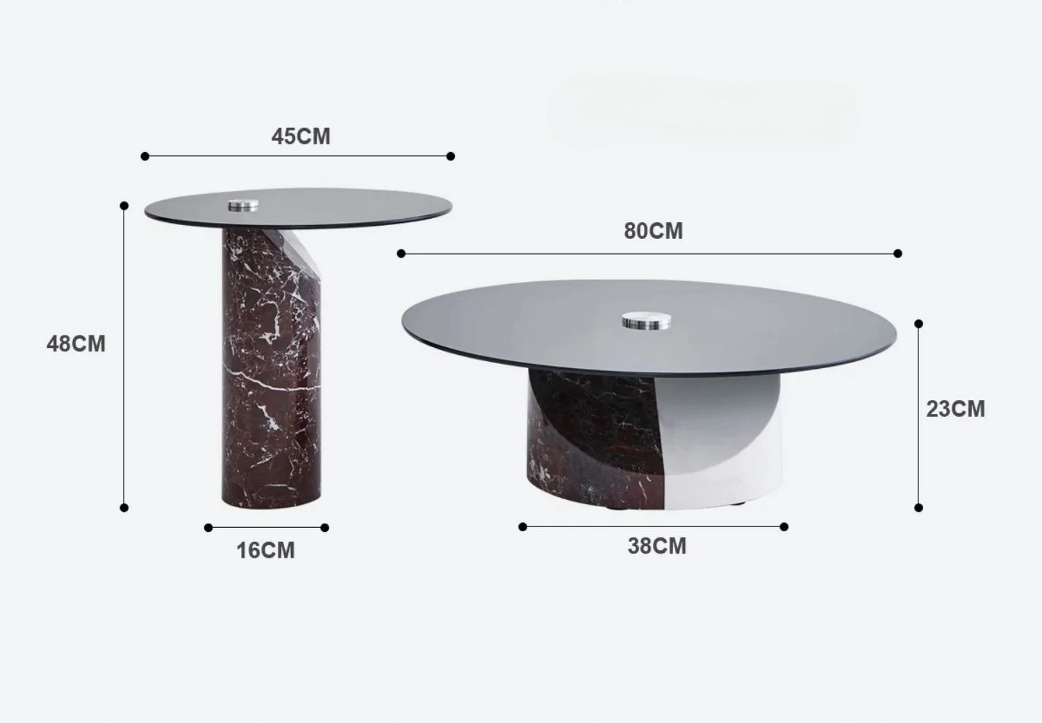 

Nordic Style Minimalist Natural Marble round Tea Table