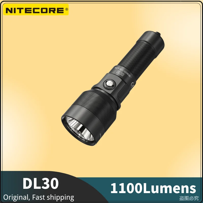 Nitecore DL30 1100Lumens White Light 100M Submersible Rechargeable Dive Light Diving Flashlight +21700 5000mAh Battery