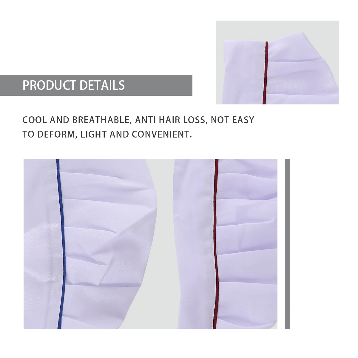 Cappello da cuoco anti-grasso da 2 pezzi in cotone poliestere a forma di fungo ad asciugatura rapida da cucina per ristorante, officina ospedaliera