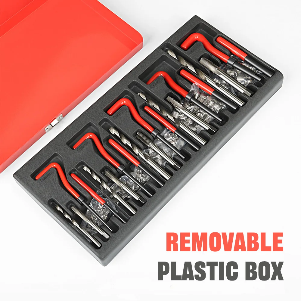 88–131 Stück Gewindereparatursatz M5-M12 Gewindeeinsätze mit Aufbewahrungskoffer für Automotorblock-Restaurierung und Garage, Werkstattwartung