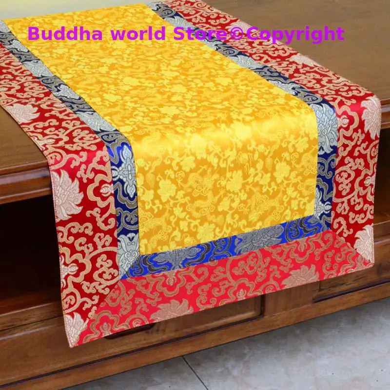 Wholesale Buddhism supply Tibet Nepal family home Temple Auspicious Embroidery Buddha statue Altar cover Table cloth mat 100CM