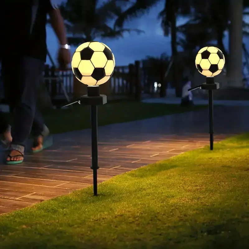 Football Solar Pathway Lights Solar Garden Lights Outdoor Solar Landscape Lights for Lawn Patio Yard Walkway Driveway