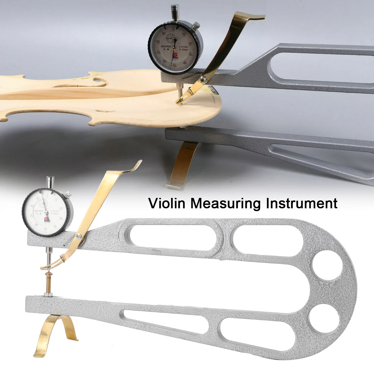 Violino/chitarra Rib Bending alluminio Bend riparazione laterale spessore misura quadrante strumenti per la produzione indicatore 0-10mm/0-0.39in