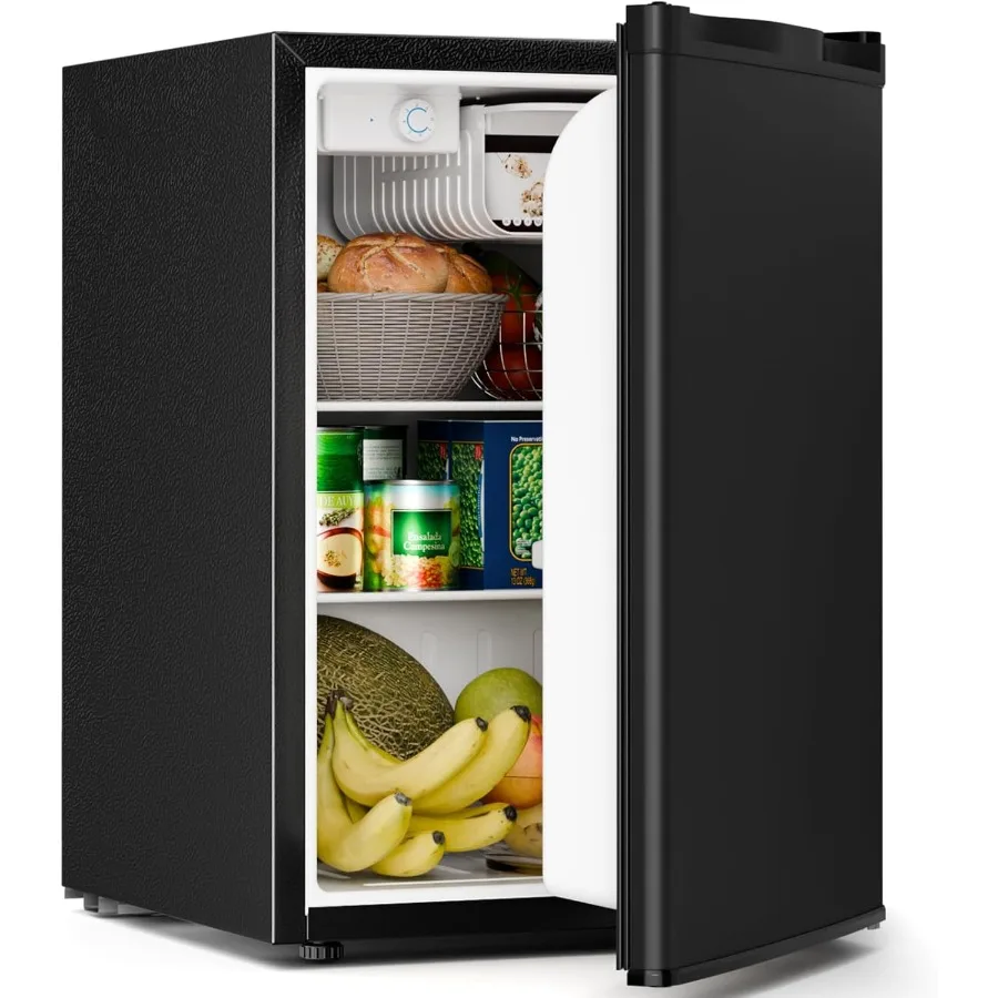 

2,6 Cu.Ft. Компактный холодильник с морозильной камерой, мини-холодильник с одной дверью, регулируемым термостатом и съемной стеклянной полкой