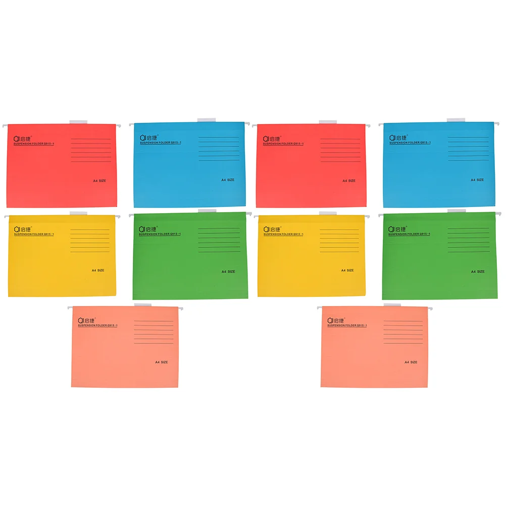 10 Pcs Folder Colorful Coupon Holder Filing Folders Hanging File Frame Paper Iron Cabinet for Office Drawer