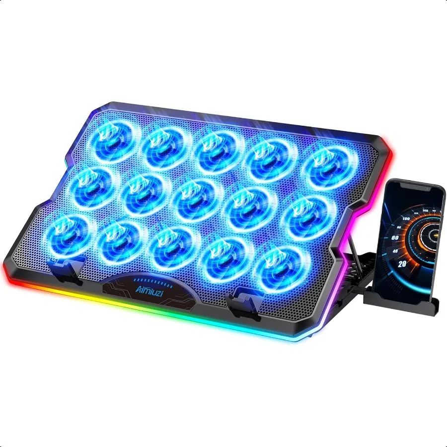 

Gaming Laptop Cooling Pad Laptop Cooler with 15 Quiet Fans for 1217.3 Inch Notebook Slim Portable Laptop Cooling Stand with 7 H