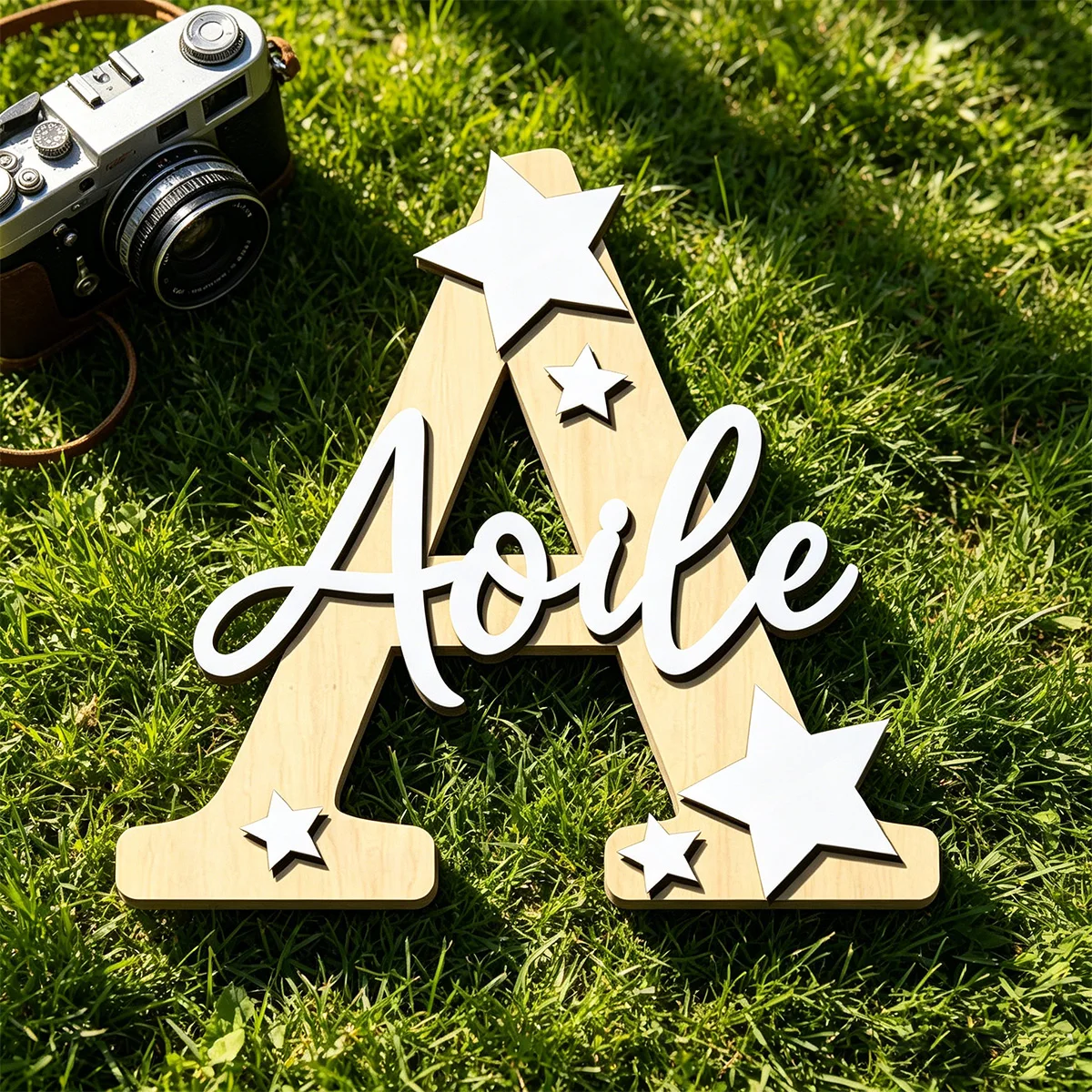 1pc custom wooden name tag decoration, customizable name, perfect gift for friends and family