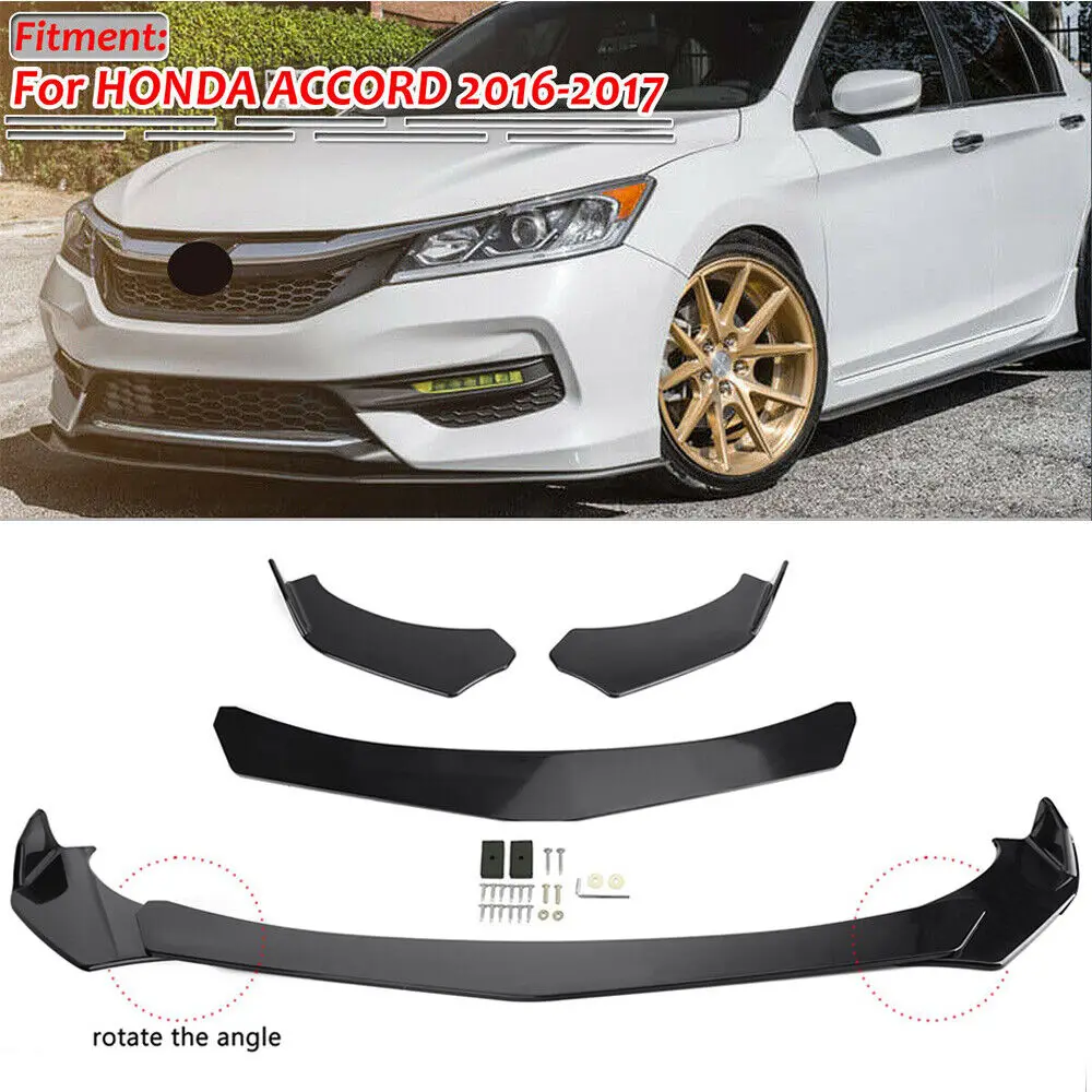 LAICY For Honda Accord 2008-2021 Car Front Bumper Lip Body Kit Bumper Canard Lip Diffuser Spoiler Anti Scratch Car Accessories