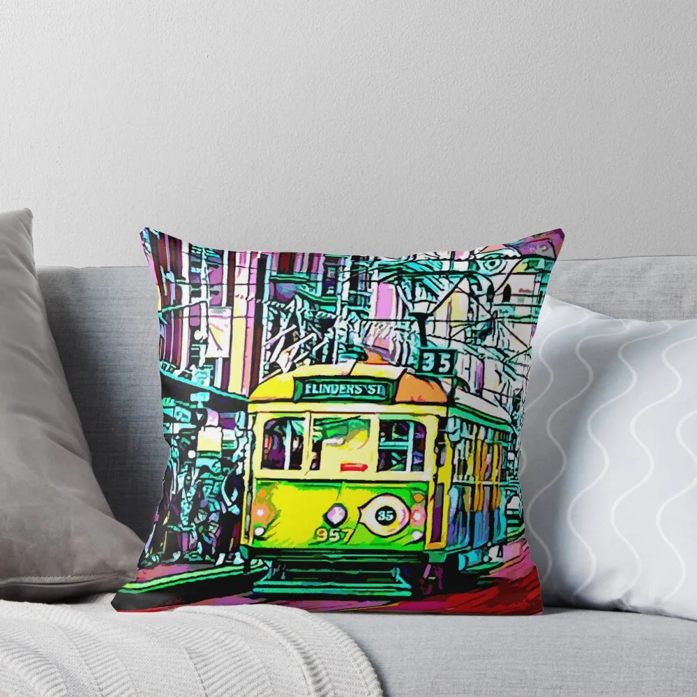

Melbourne Australia Trams Throw Pillow Decorative Cushions For Luxury Sofa Christmas Cushion For Home Sitting Cushion pillow