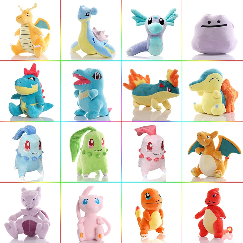 Pokemon Cyndaquil Croconaw Chikorita Plush Toy 20cm Charmander Charmeleon Dratini Doll Pokémon Cartoon Collectible Gifts