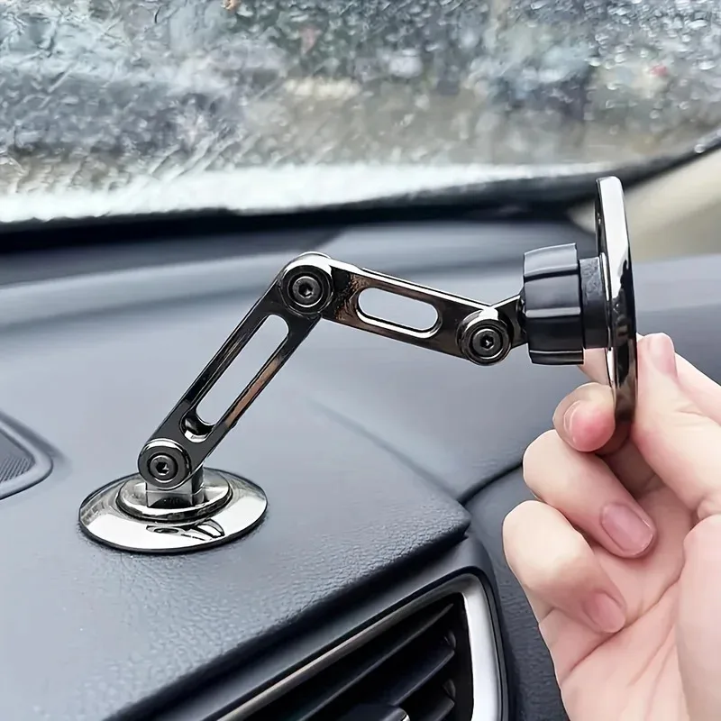 1 Universal Car Phone Holder, Magnetic Wall Mount, Rotating Design, Waterproof PC Material, Compatible with All Smartphones.