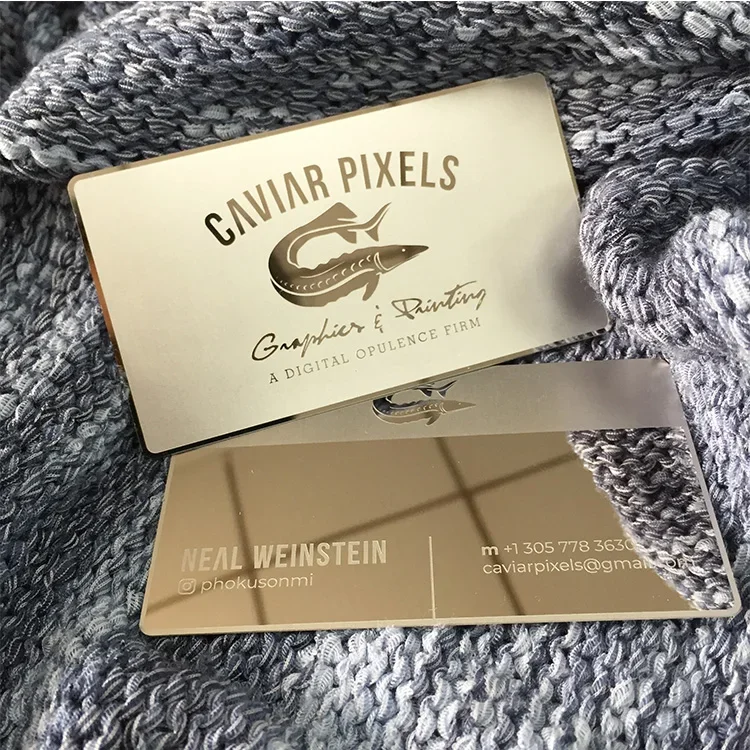 

Highly Polished Silver Mirror Finish Metal Name Card Business Card