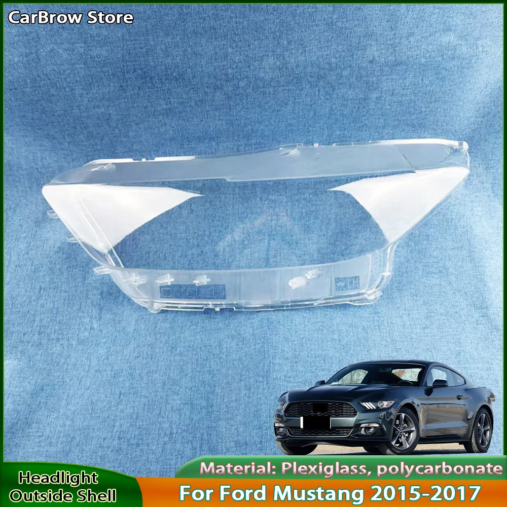 

Headlight Shade Lens Plexiglass For Ford Mustang 2015 2016 2017 Front Headlamp Transparent Cover Lampshade Lamp Shell Masks