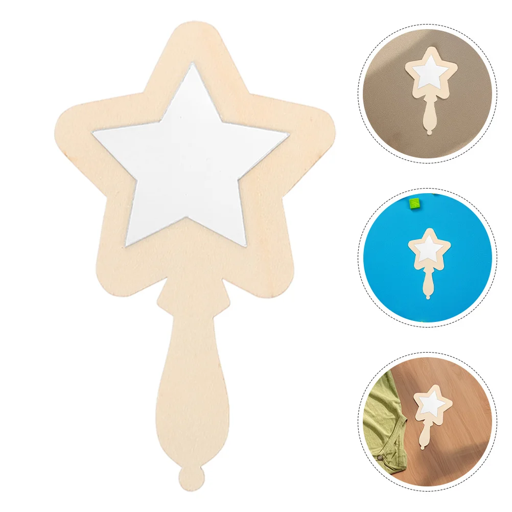 

12pcs Wooden Small Mirrors For Kids Unbreakable Handheld Mirror Lightweight Baby Safe Design Portable Toddler Mirror For Diy