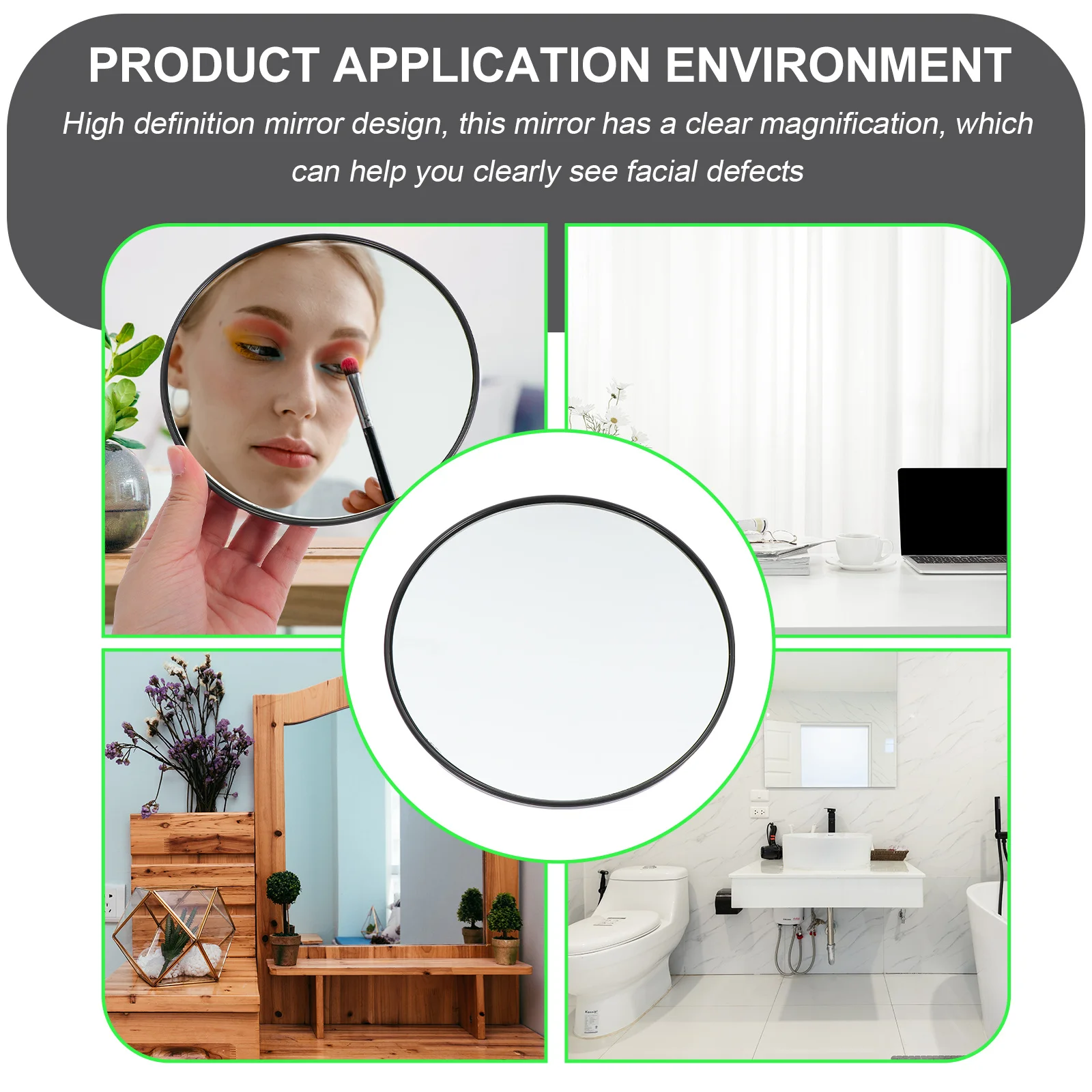 กระจกแต่งหน้าแบบดูดติด 1 ชิ้น ดีไซน์หรู ภาพคมชัด ขยายได้ พกพาสะดวก ป้องกันรอยขีดข่วน เหมาะสำหรับสาวๆ