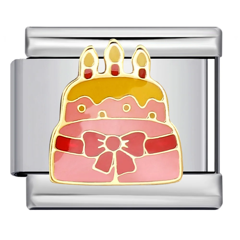  URING العصرية لذيذ الحليب القهوة كيك تحلية رابط إيطالي صالح 9 مللي متر الفولاذ المقاوم للصدأ سوار Charm بها بنفسك صنع خرز للمجوهرات #4