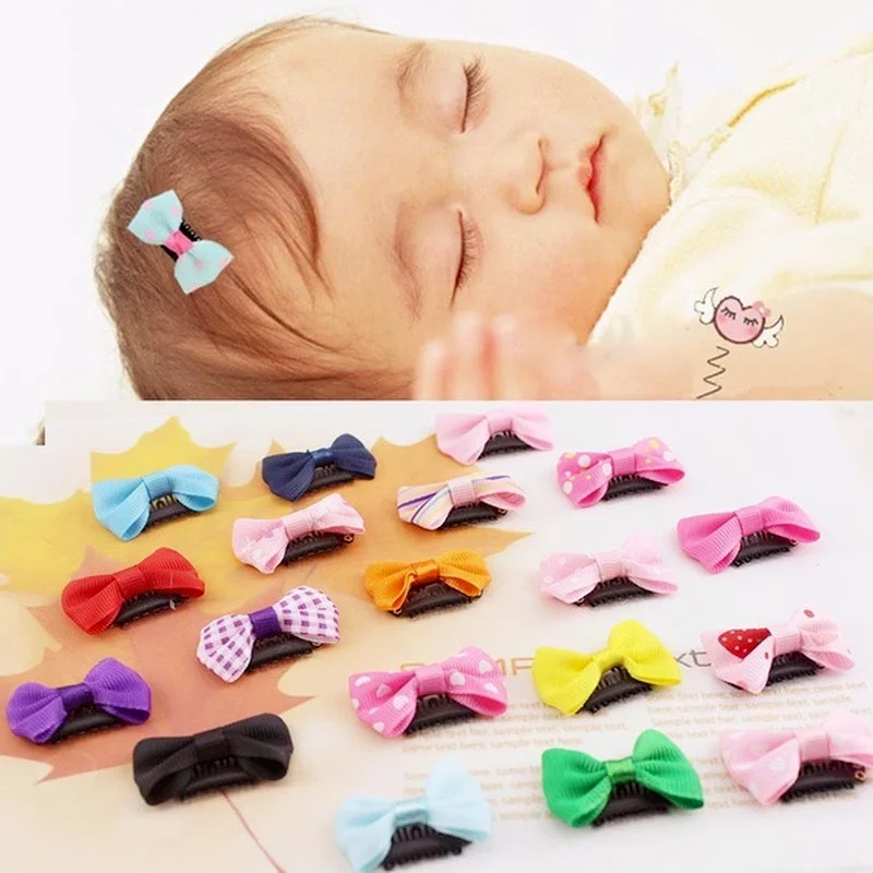 40Pcs Baby Girl\'s Barrettes Bow Ribbon Hair Bow Clips Print Flower Hair Clip Hairpins Kids Hair Butterfly Decor Accessories