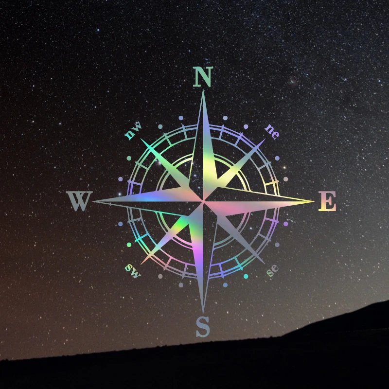 Compass Car Sticker – Classic Design With Clear Directions, Perfect For Decorating Car Windows And Bodies. Make Your Car Stand
