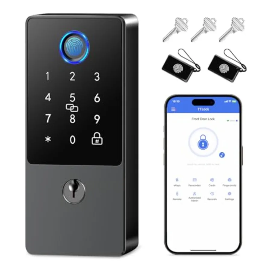 

Smart LockKeyless Entry Door Lock Fingerprint Deadbolt Smart Lock Digital Smart Locks for Front Door Touchscreen Keypad Deadbol