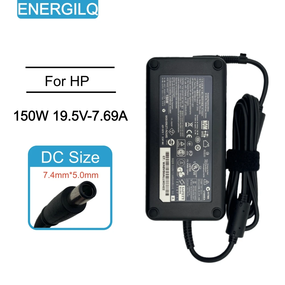 Adaptador de cargador para ordenador portátil, 150W, 19,5 V, 7,69a, 7,4x5,0mm, para HP ProOne 440 pulgadas G9 All-in-One Pavilion ProDesk 600 EliteBook 8560W