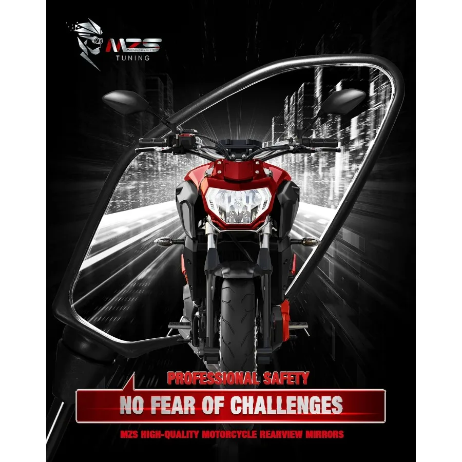 Motorcycle Mirrors Rear View Side 8MM 10MM Black Universal Compatible with Street Dirt Bike Quad Adventure Scooter Coolster Mope