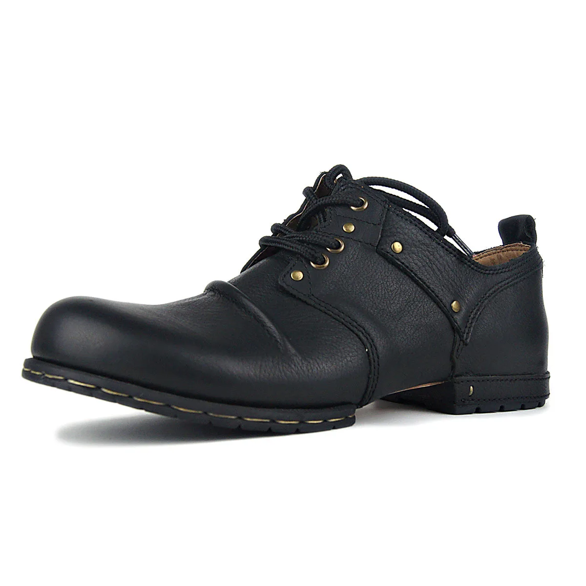 Handmade Design Genuine Leather Men's Shoes High Quality Lace Up Men Casual Derby Shoes for Cowboy Outdoor Tooling Shoes